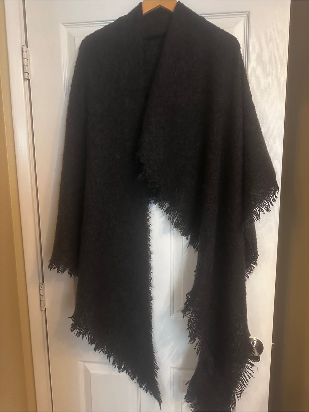 Anthropologie Charcoal Gray Knit Wrap